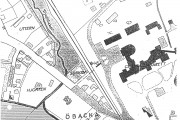 Karta över Byggnader på Hamrinsberget, utifrån 1937-års stadskarta