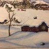 Ur Umestudenkårs tidning Getingen. Bild på stuga i ett snöigt landskap.